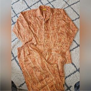 Etro Vibrant Orange Paisley Pajama Set unisex